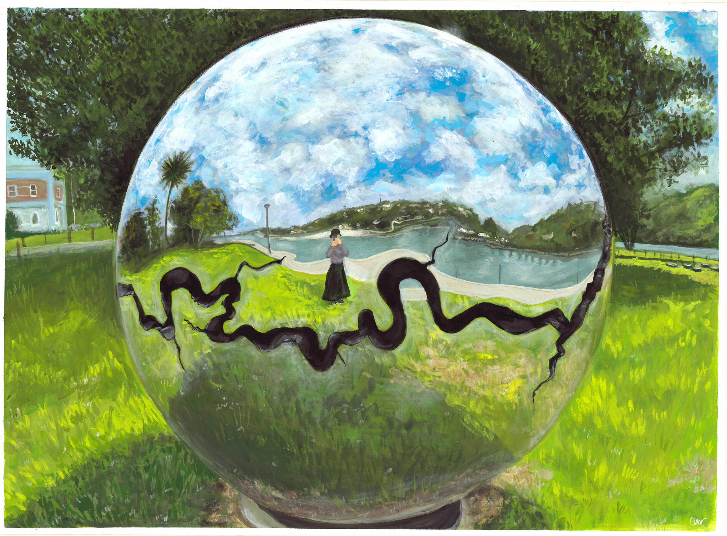 Bearing by David McCracken, 2024. Gouache on watercolour paper.