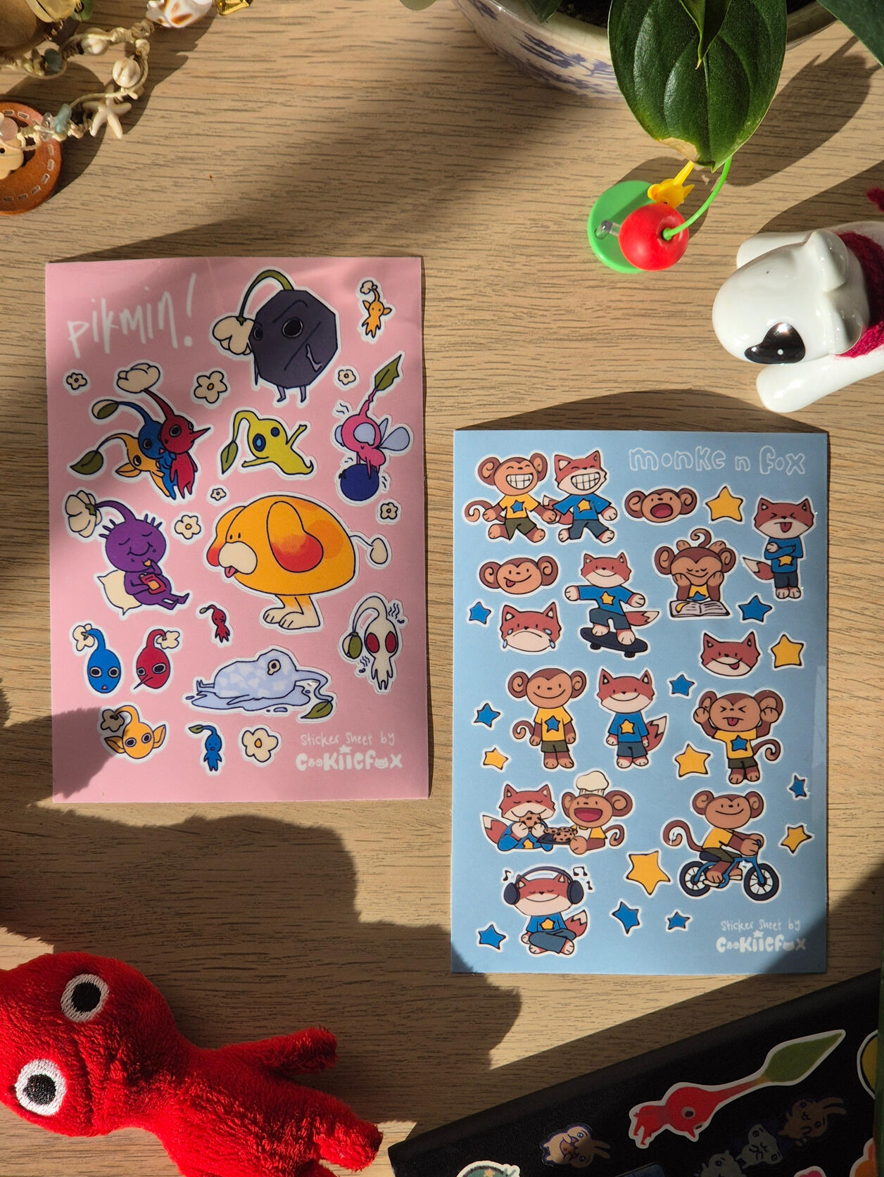 Pikmin, Monke and Fox Sticker Sheets