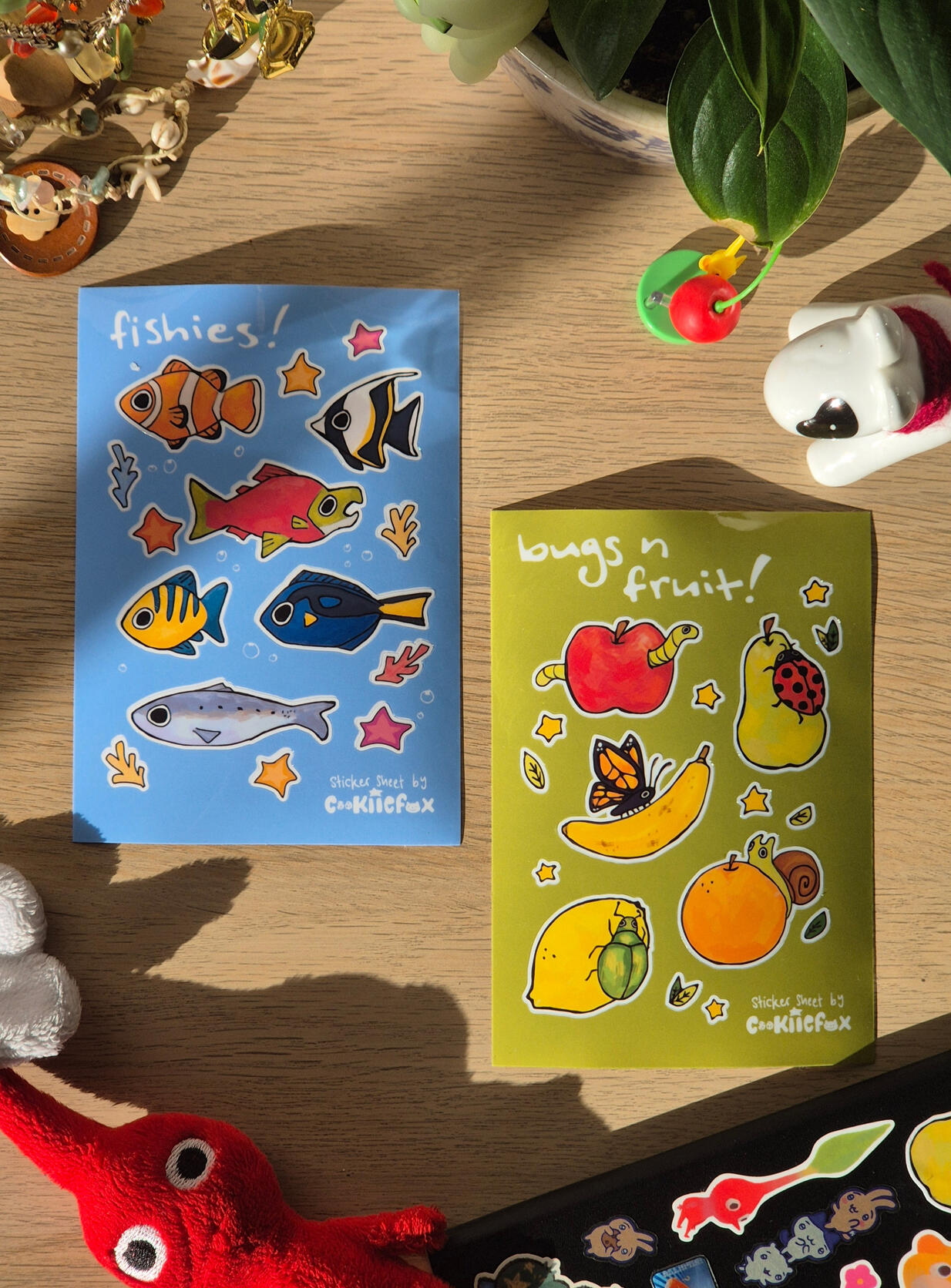 Fishies, Bugs and Fruit! Sticker Sheets