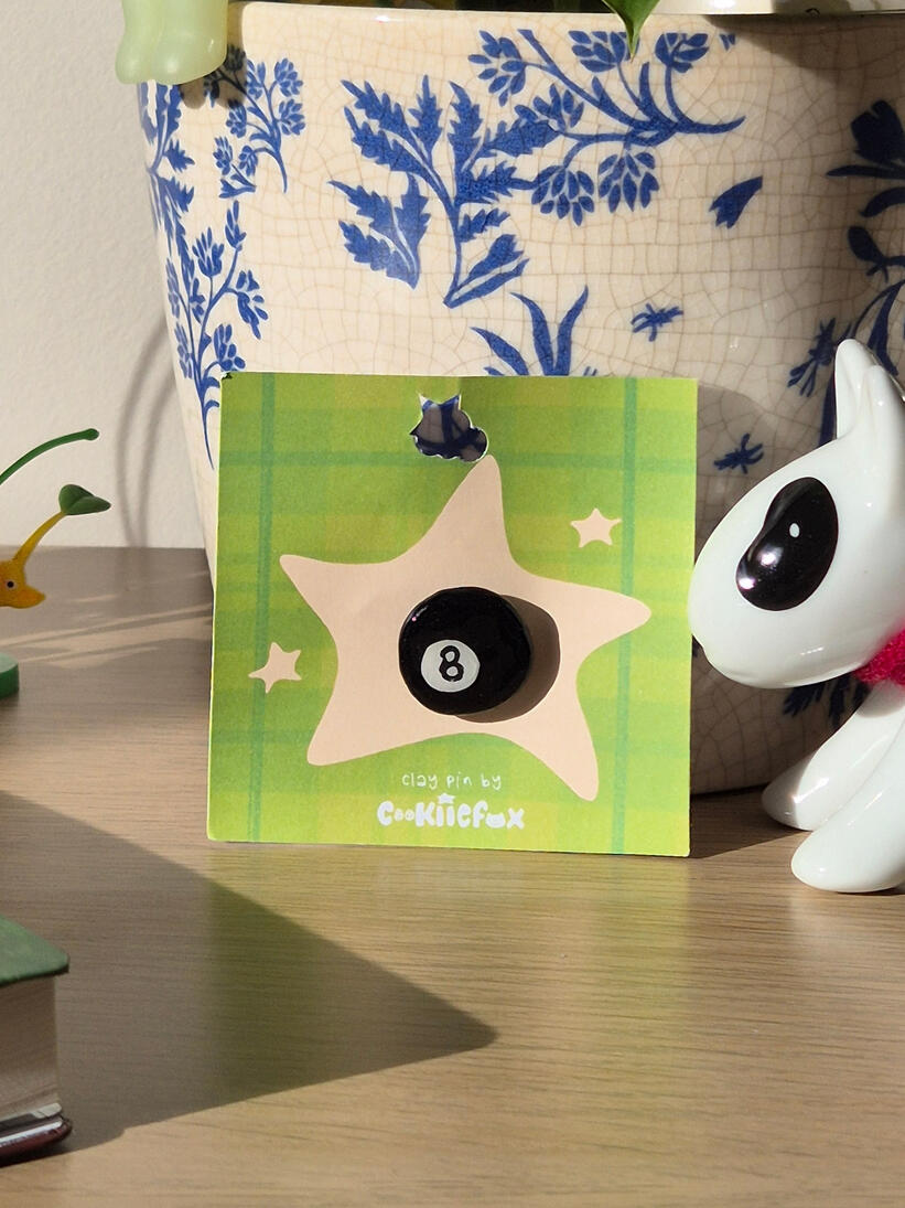 8 Ball Polymer Clay Pins