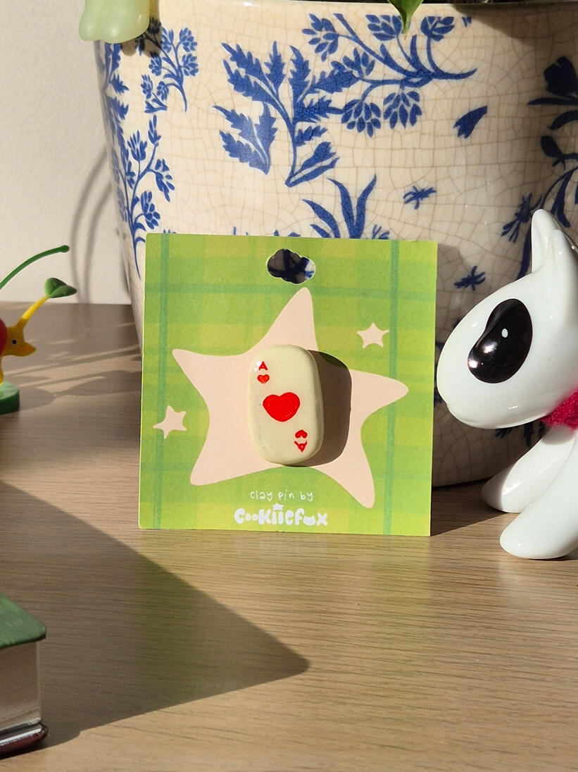 Ace of Hearts Polymer Clay Pins