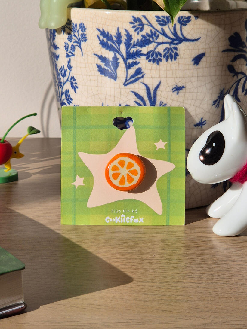 Orange Polymer Clay Pins