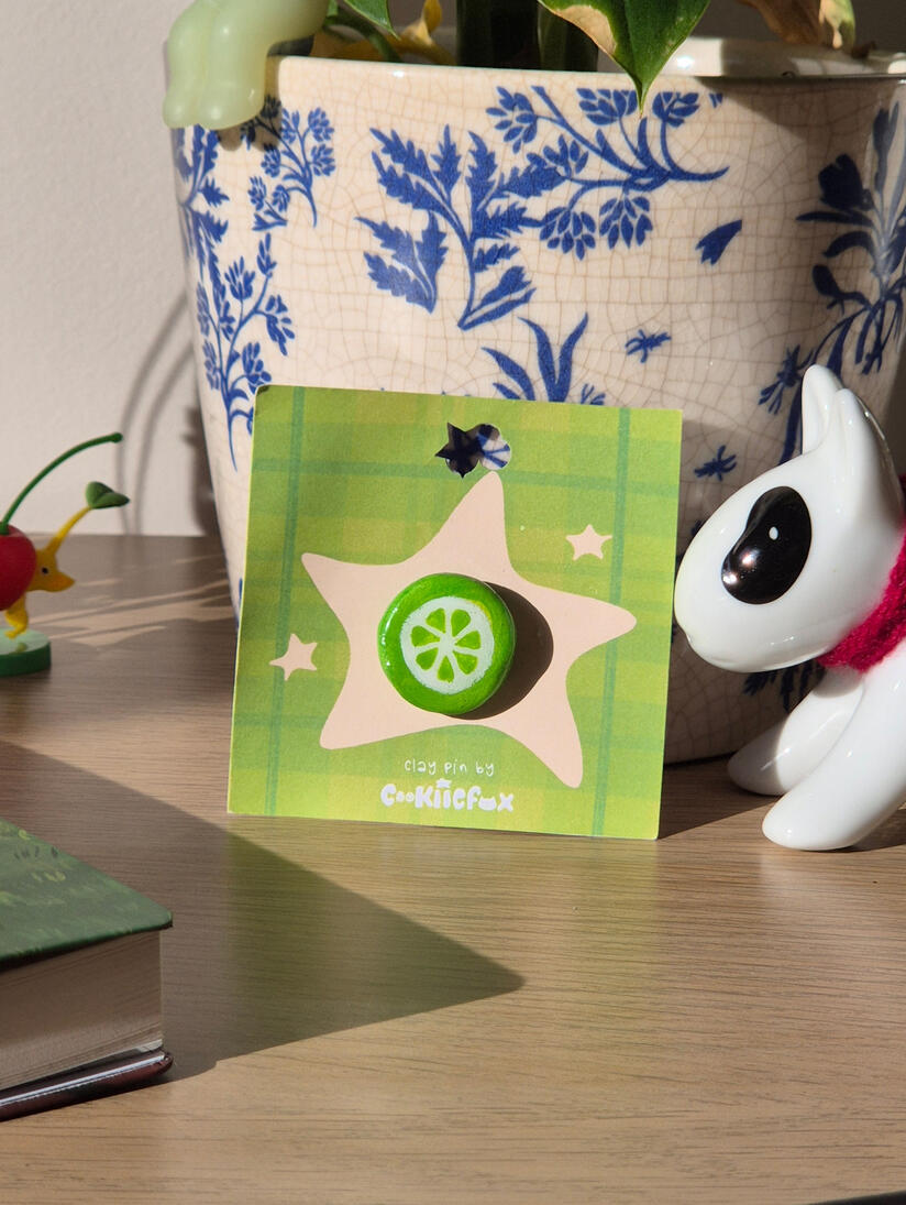 Lime Polymer Clay Pins