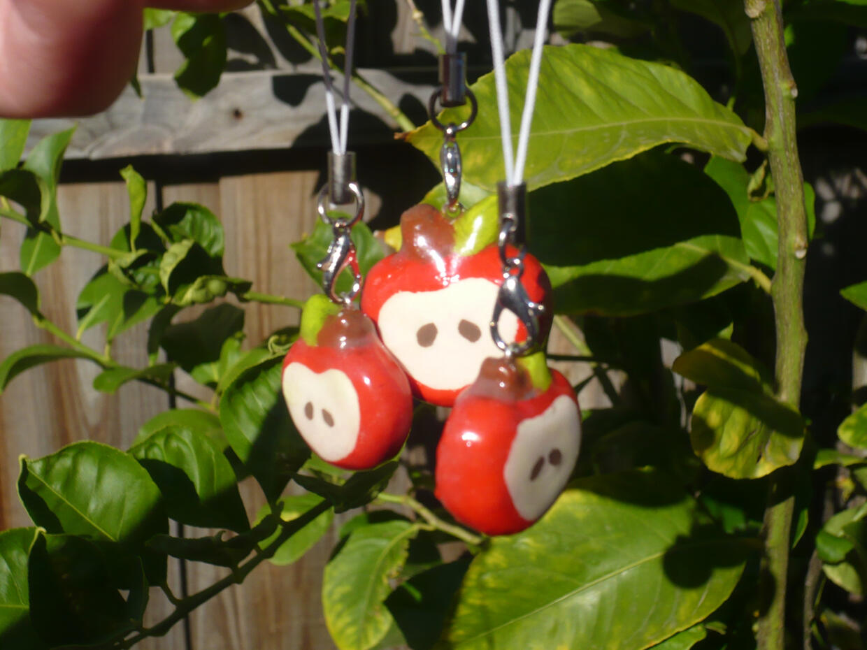 Apple Polymer Clay Charms