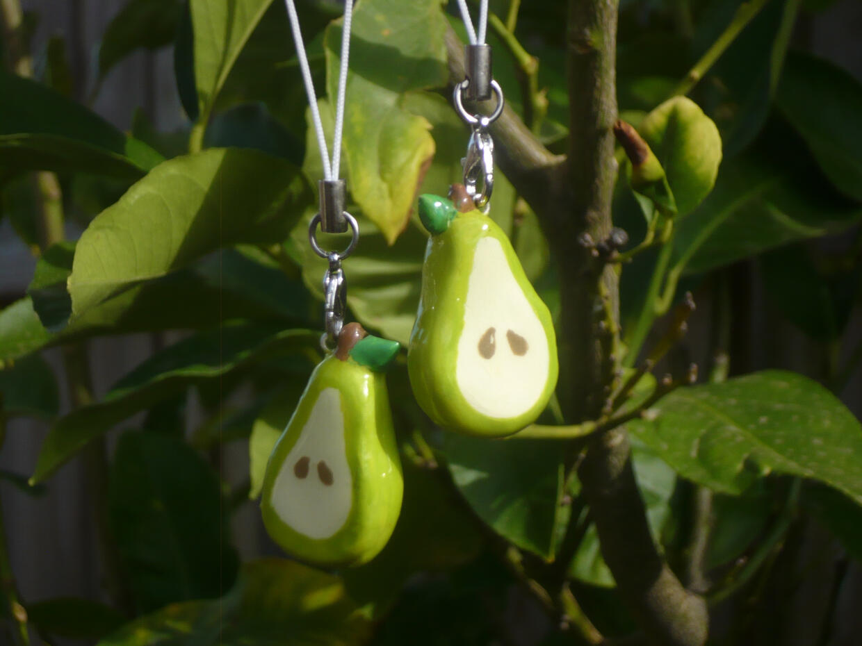 Pear Polymer Clay Charms